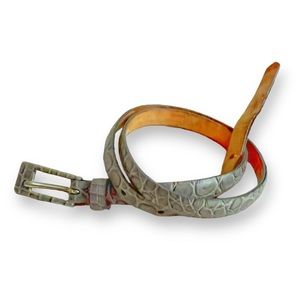 Vintage 90s sage green snake leather belt